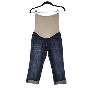 A Pea In The Pod x Mavi Maternity Capri‎ Jeans sz XS Women Blue Roll Cuff High